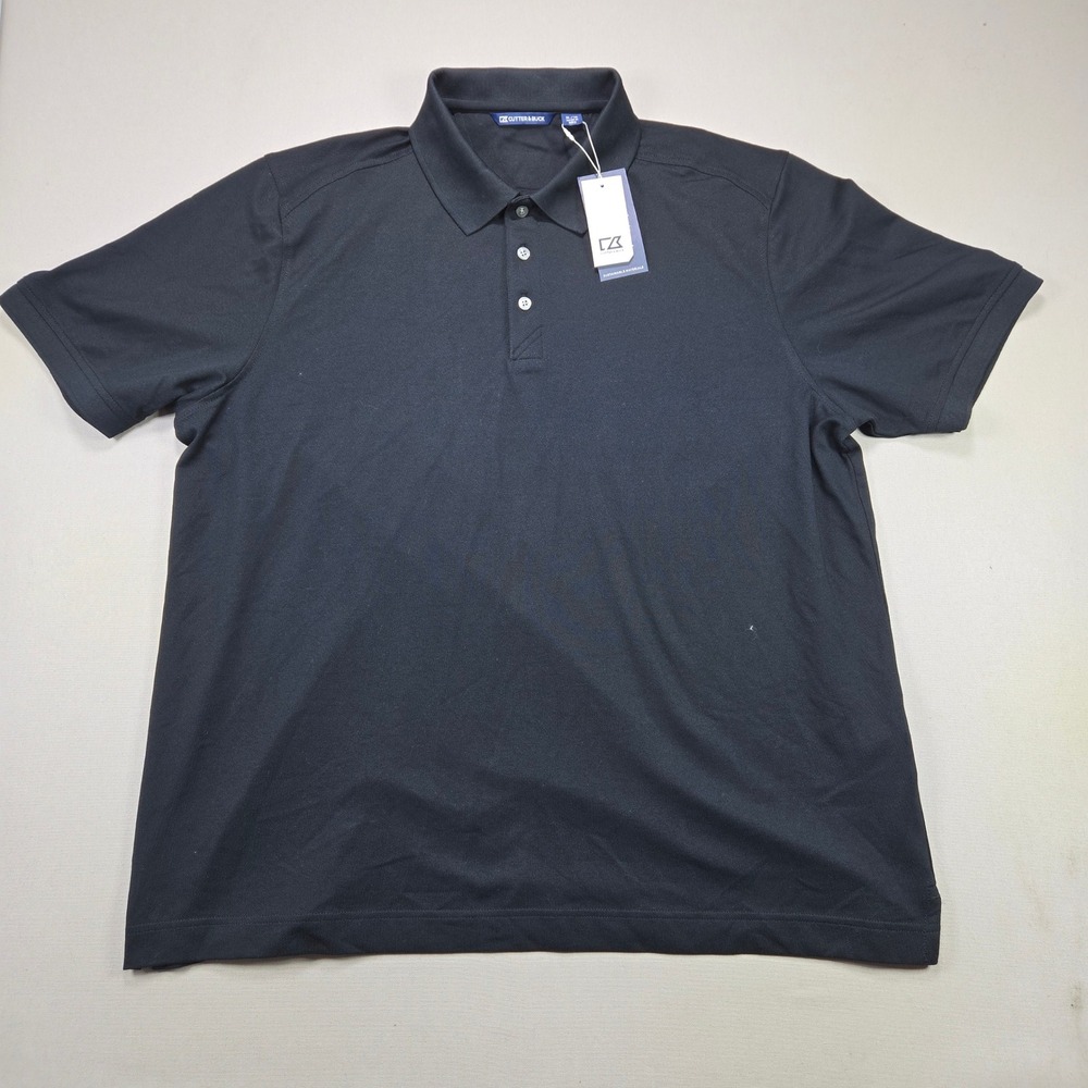 Cutter & Buck Polo Advantage Eco Stretch Solid Black Mens XL